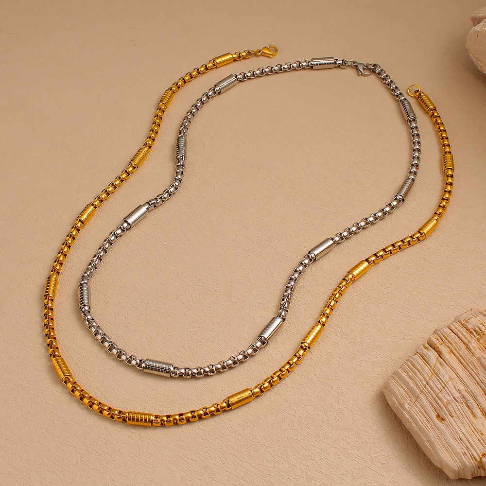 Wholesale Unisex 18K Gold Plated Stainless Steel Necklaces Elegant Waterproof Thick Chain Trendy Party Occasion