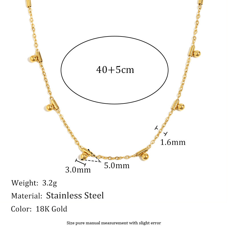 Trendy 18K Gold PVD Plated Stainless Steel Link Chain with Heart Charms Pendant Necklace for Women Party
