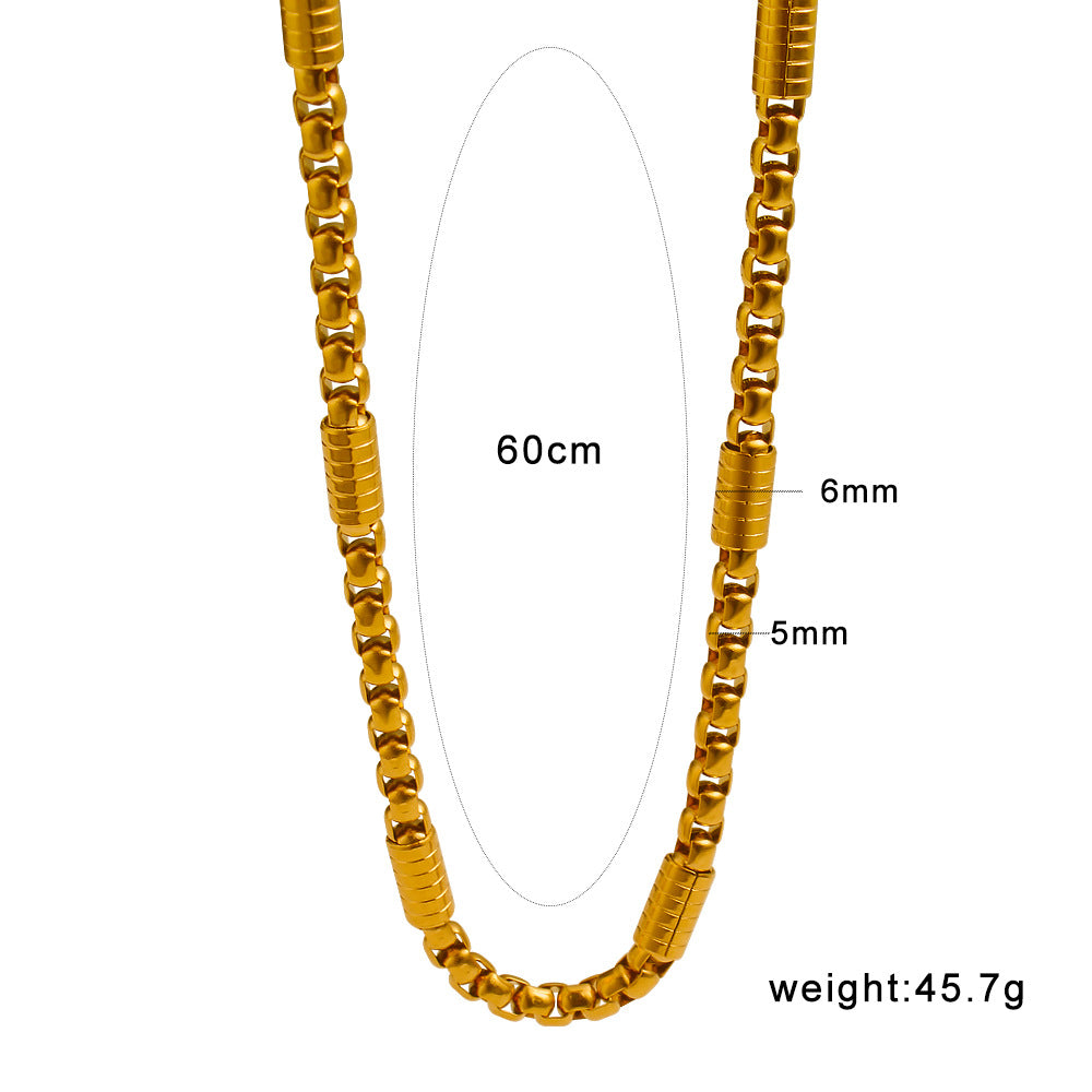 Wholesale Unisex 18K Gold Plated Stainless Steel Necklaces Elegant Waterproof Thick Chain Trendy Party Occasion