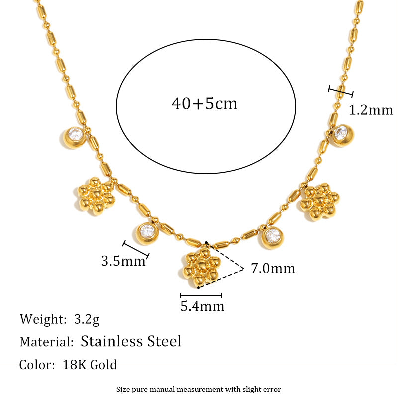 Trendy 18K Gold PVD Plated Stainless Steel Link Chain with Heart Charms Pendant Necklace for Women Party