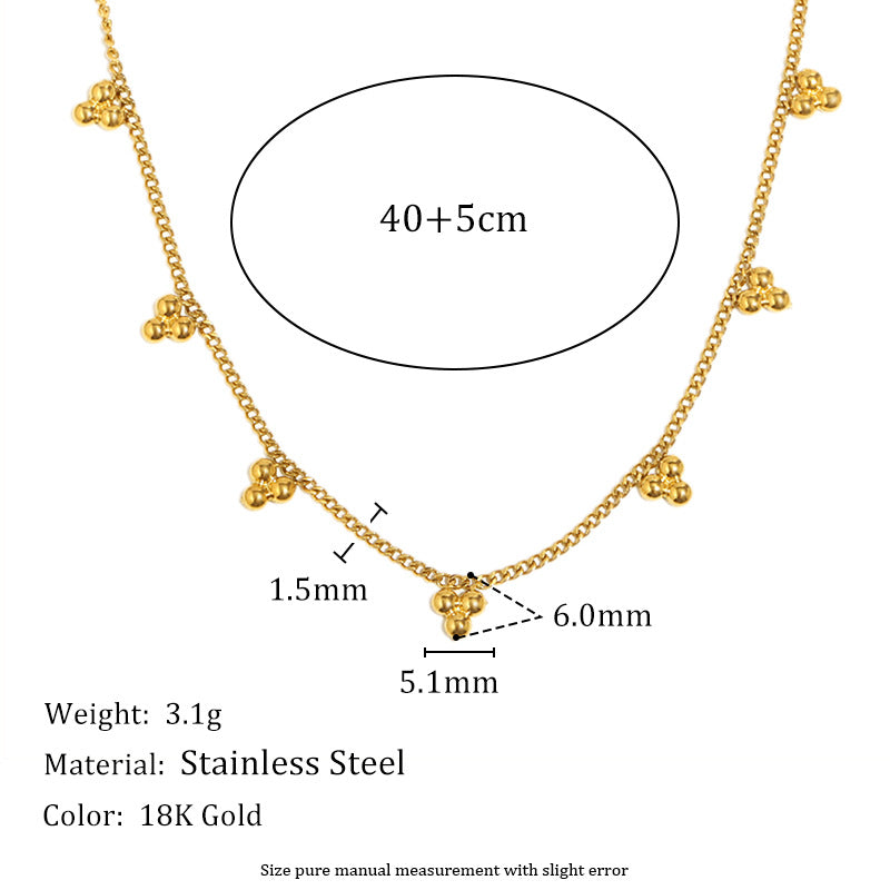 Trendy 18K Gold PVD Plated Stainless Steel Link Chain with Heart Charms Pendant Necklace for Women Party
