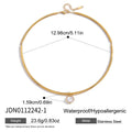 Women's Vintage Style Stainless Steel 18K Gold Plated White Zircon Strand Pendant Choker Necklace for Party