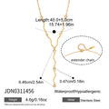 Trendy 18K Gold Plated Stainless Steel Lab Created White Zircon Link Chain Charm Necklaces for Women Party Gift
