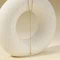 Y Shape Long Pendant with Zircons Stainless Steel Link Chain Necklace 18K Gold Plated Party Fashion Jewelry