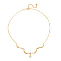 18K True Gold Plated Stainless Steel Trendy Crown Zircon Pendant Necklace for Women Anniversary Occasion