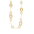 Trendy Stainless Steel Sweater Chain Necklace with 18K Gold Plating for Women-Anniversary Gift