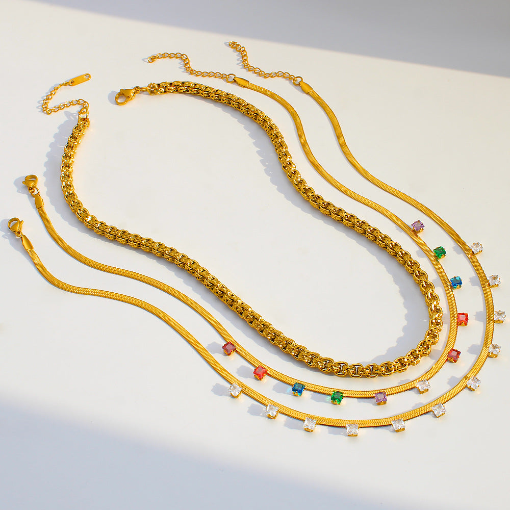 Factory Wholesale Thick Heavy Stainless Steel 18K Gold Plated Link Chain Necklaces-Sporty Style Unisex Gift for Parties & Travel