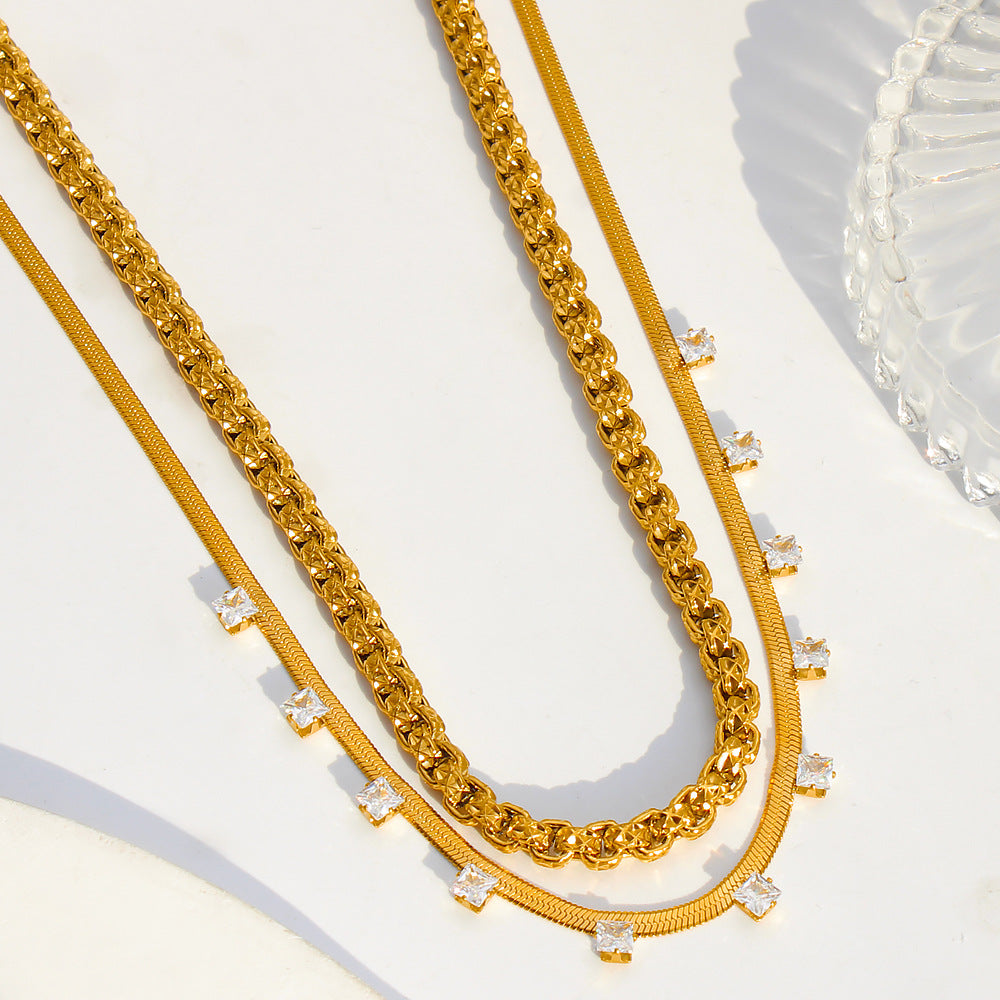 Factory Wholesale Thick Heavy Stainless Steel 18K Gold Plated Link Chain Necklaces-Sporty Style Unisex Gift for Parties & Travel