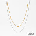 Customizable Stainless Steel 18K Gold PVD Two-Layer Link Chain Third Party Certified Fashion Jewelry Necklace for Women Party