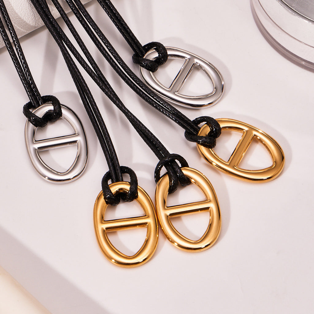 Stainless Steel 18K Gold Plated Silver Plated Vintage Party Pendant Rope Chain Necklace PVD Technique