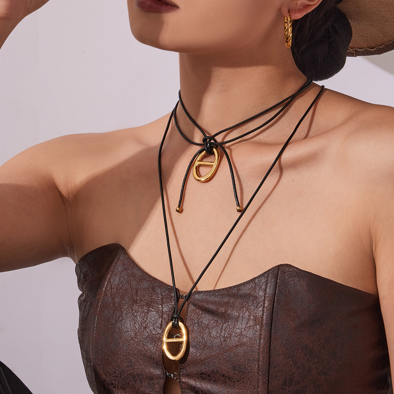 Stainless Steel 18K Gold Plated Silver Plated Vintage Party Pendant Rope Chain Necklace PVD Technique