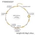 Trendy 18K Gold Plated Stainless Steel Large Eye Shaped White Zircon Pendant Necklace Freshwater Pearl Irregular Chain-Best Gift