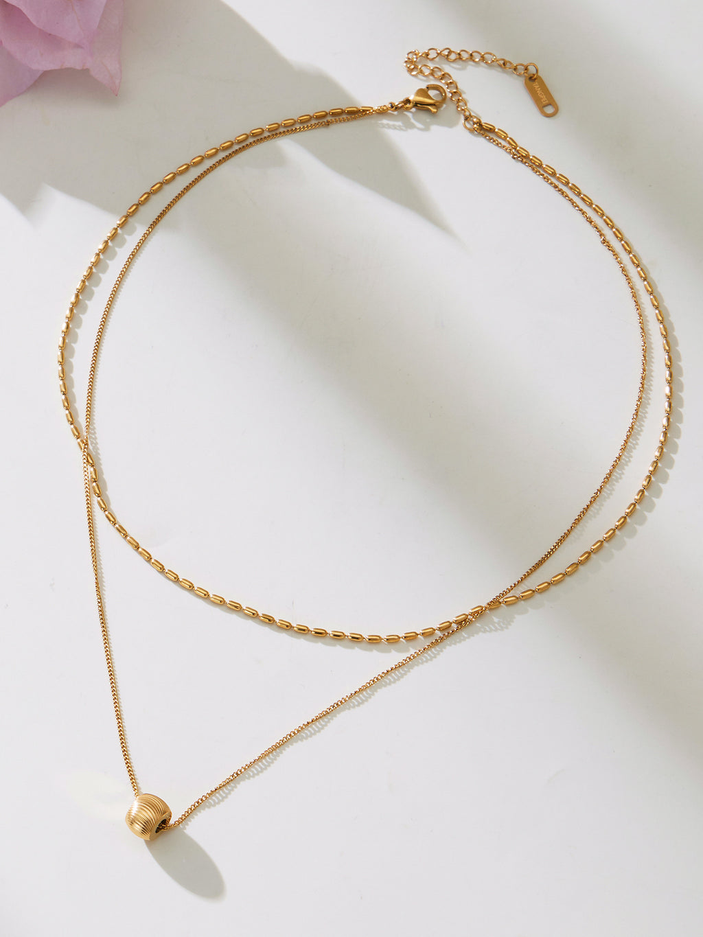 Customizable Stainless Steel 18K Gold PVD Two-Layer Link Chain Fashion Jewelry Necklace for Women Party Occasion Engraving