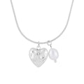 Wholesale Stainless Steel Freshwater Pearl Heart Pendant Necklace 18K Gold Plated Trendy Classic Fashion Rope Chain Unisex