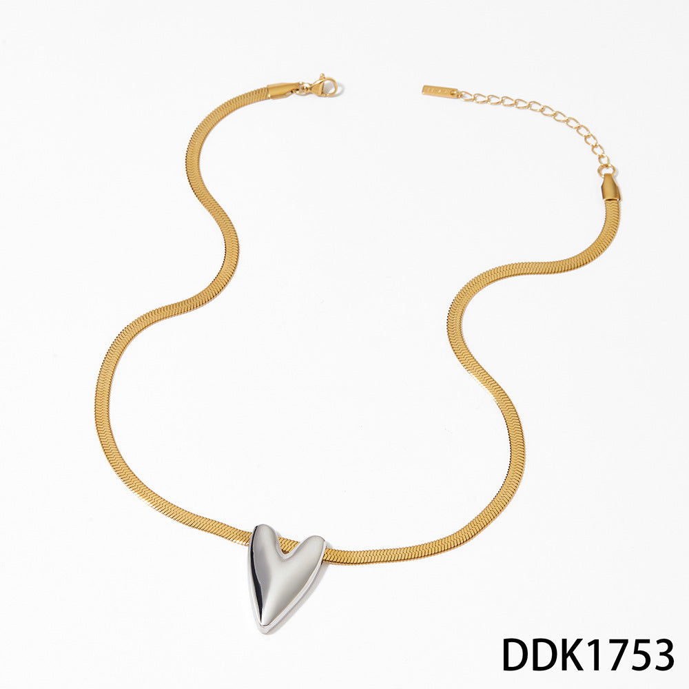 Best-selling 18K Gold Plated Stainless Steel Heart-Shaped Christian Pendant Necklace Trendy Collar Chain Unisex