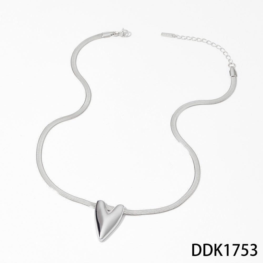 Best-selling 18K Gold Plated Stainless Steel Heart-Shaped Christian Pendant Necklace Trendy Collar Chain Unisex