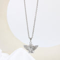 Small Angel Pendant Necklace 18K Gold Plated Stainless Steel Trendy Link Chain Fashion Jewelry for Unisex