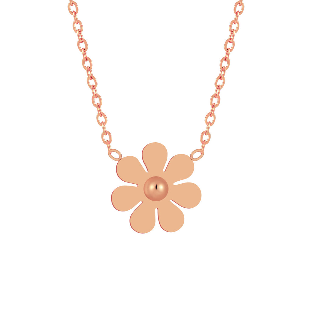 Hot Selling Trendy 18K Gold Plated Stainless Steel Link Chain Tassel Flower Pendant Necklace for Women Anniversary Gift Party