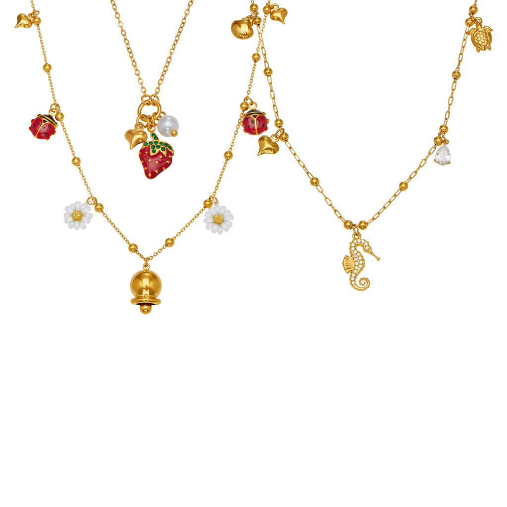 Customizable 18K Gold Plated Stainless Steel Crown Shape Trendy Unisex Women's Charm Necklace with Zircon Resin Party Gift