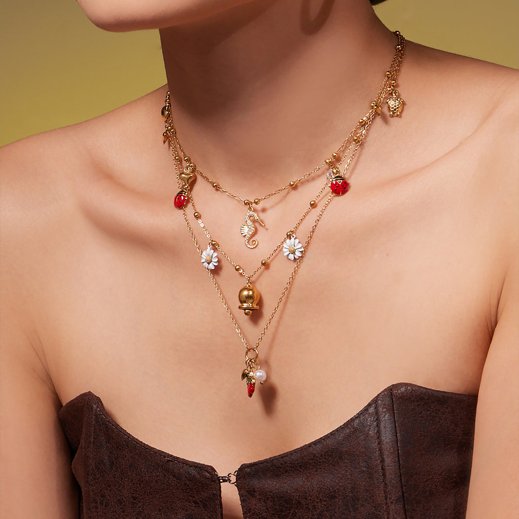 Customizable 18K Gold Plated Stainless Steel Crown Shape Trendy Unisex Women's Charm Necklace with Zircon Resin Party Gift