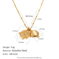 18K Gold Plated Stainless Steel Natural Jade Stone Pendant Necklace Link Chain Women's Trendy Geometric Fashion Jewelry