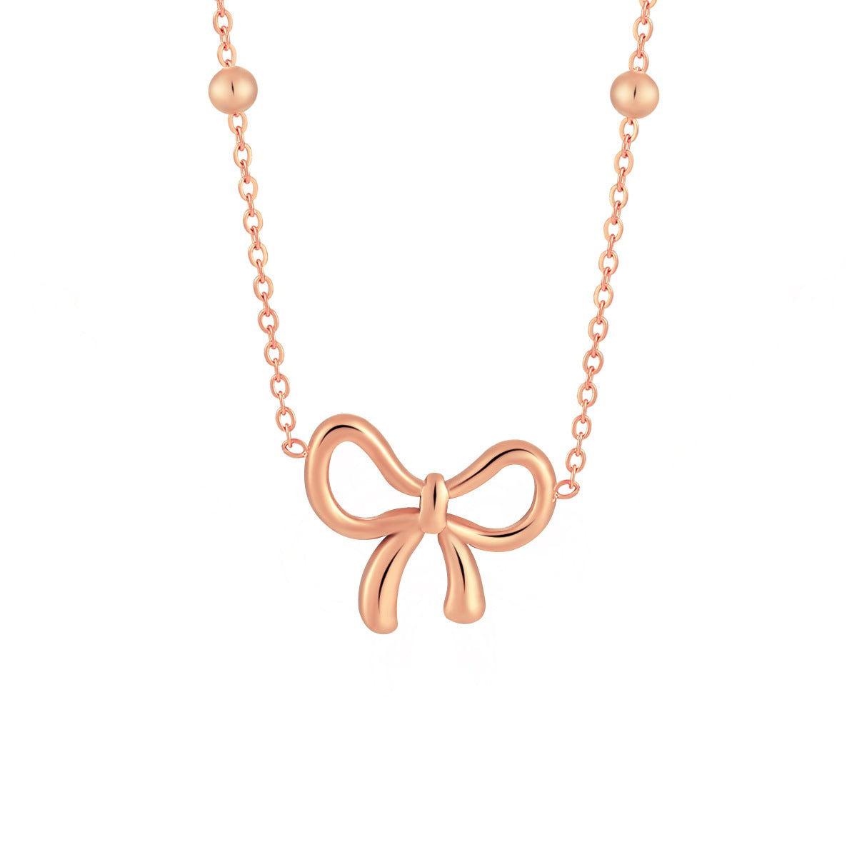 Women's Elegant 18K Gold Plated Stainless Steel Butterfly Bow Pendant Choker Link Chain Necklace Trendy Jewelry Gift