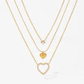 Shining Zircon Heart Pendant Necklace Stainless Steel 18K Gold Plated Link Chain Micro Setting Fashion Jewelry Necklace for Gift