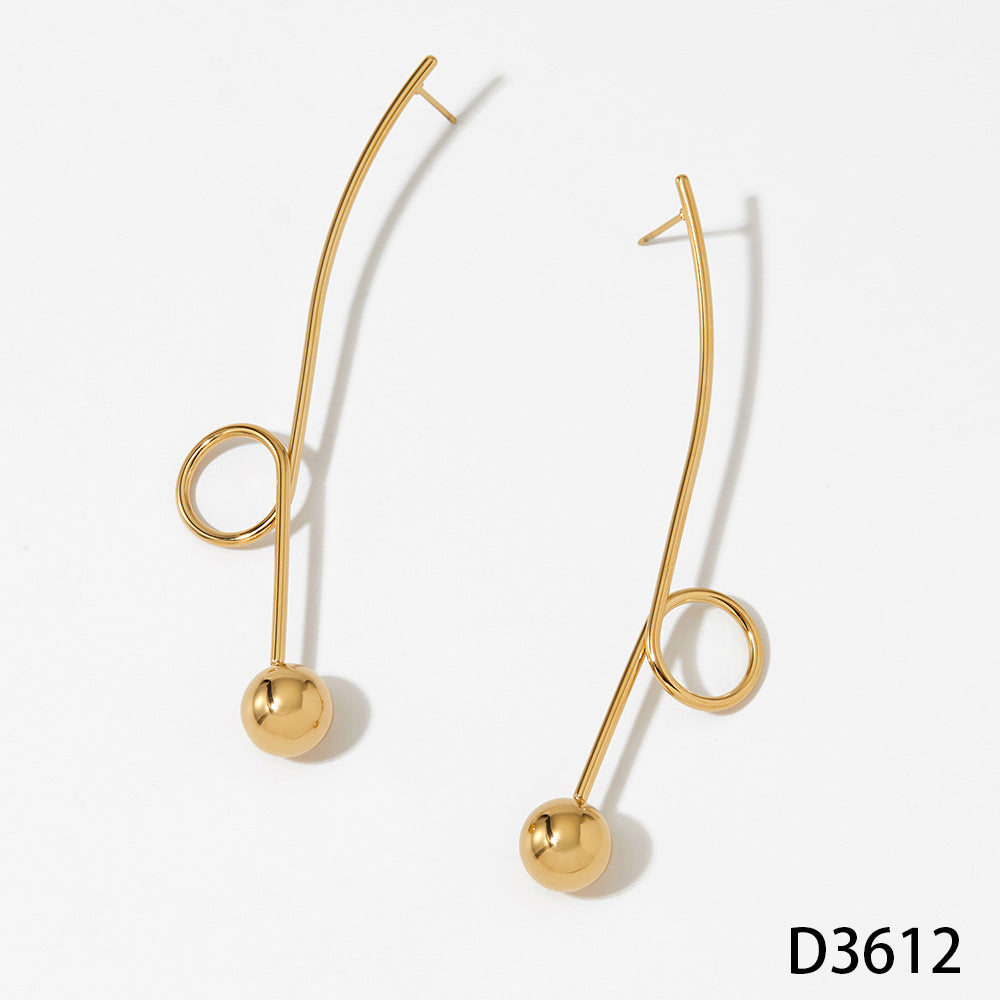 18K Real Gold PVD Plated Personalized Design Stainless Steel Fashion Jewelry Earrings