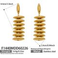 Personalized Trendy Fashion Geometric Hand-assembled Tassel Earrings Stainless Steel Plated 18k Real Gold Long Drop Earrings for
