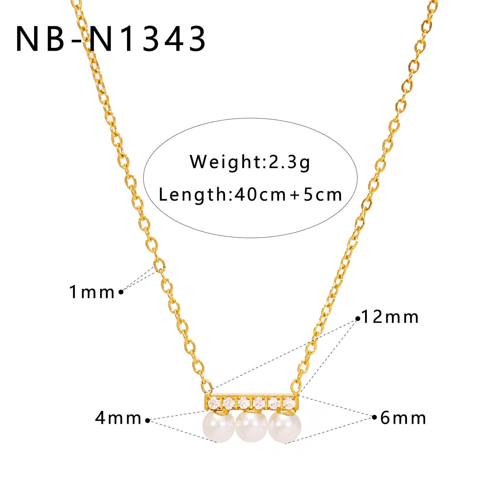 Customizable 18K Gold Plated Stainless Steel Trendy Lab Created White Zircon Pendant Necklace Link Chain for Women Anniversary