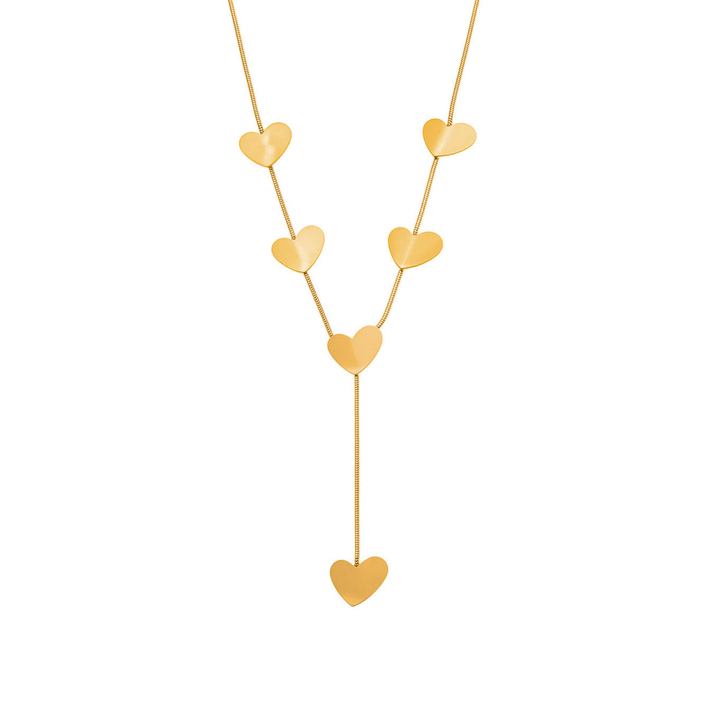 Customizable 18k Gold PVD Plated Stainless Steel Fashion Necklaces with Hearts