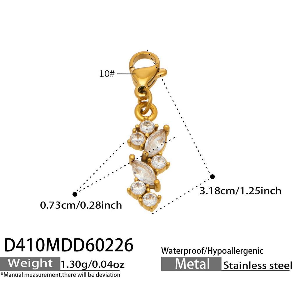 Customizable 18K Gold PVD Plated Long Drop Earrings Zircon Trendy Stainless Steel Jewelry Claw Setting Third Party Certified for
