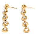 Luxury Long Zircon Drop Earrings 18K Gold Plated Stainless Steel Trendy Party Gift