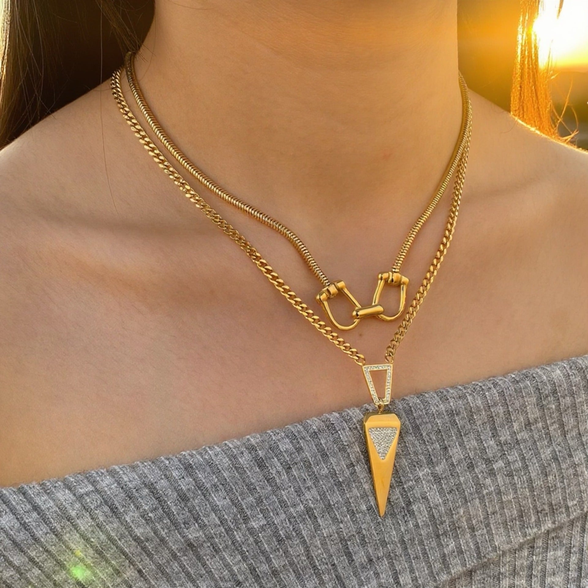 Factory Wholesale Stainless Steel 18K Gold Plated Chain Necklaces for Women Designer Jewelry Necklaces