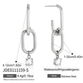 Stainless Steel Zirconium Drop Earrings 18K Gold Plated Light Luxury High-End Feel Unique Design Party Jewelry