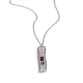Customizable 18K Gold PVD Stainless Steel Link Chain Necklace Trendy Rectangular Pendant with Geometric Zircons for Parties