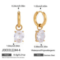 Customizable Classic 18K Gold PVD Plated Drop Earrings Stainless Steel Zirconium Wedding Unique Design Women's