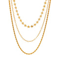 BN10XY Customizable Stainless Steel 18k Gold PVD Plated Three-Layer Chain Necklace Unisex Fashion Party