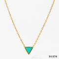 Wholesale Stainless Steel 18k Gold Plated Triangle Opal Stone Pendant Necklaces Fashion Jewelry for Women