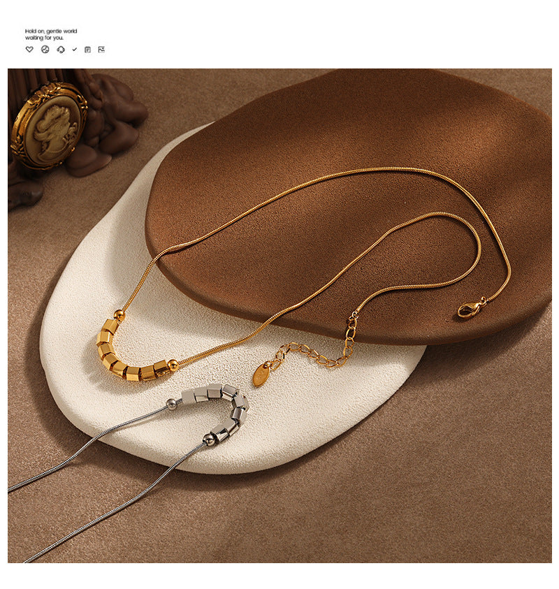 Unisex Trendy Stainless Steel 18K Gold Plated Link Chain Pendant Necklace Vintage Gift Wholesale Customizable