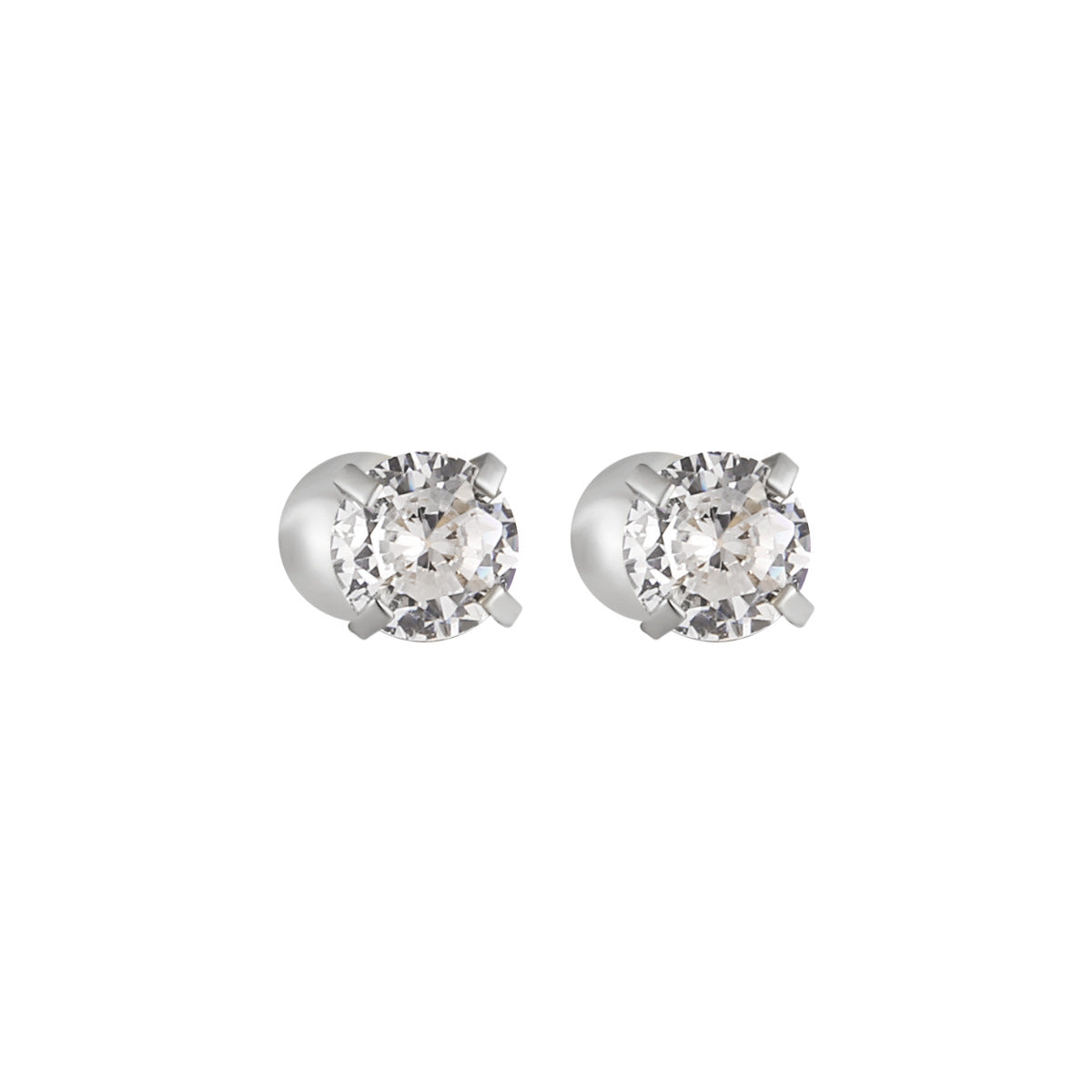 Stainless Steel 3mm-6mm Zircon 18K Gold Plated Trendy Bezel Setting Stud Earrings for Women Party Wholesale Customization