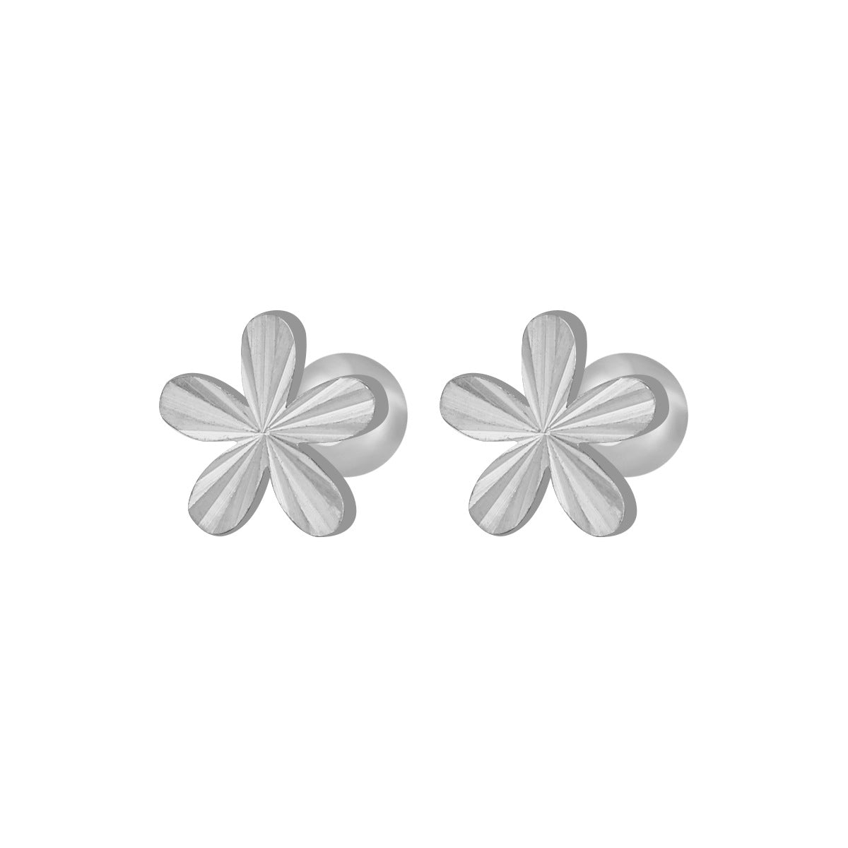 18K Gold Plated Stainless Steel Trendy Flower Heart Star Stud Earrings for Women's Party Occasion