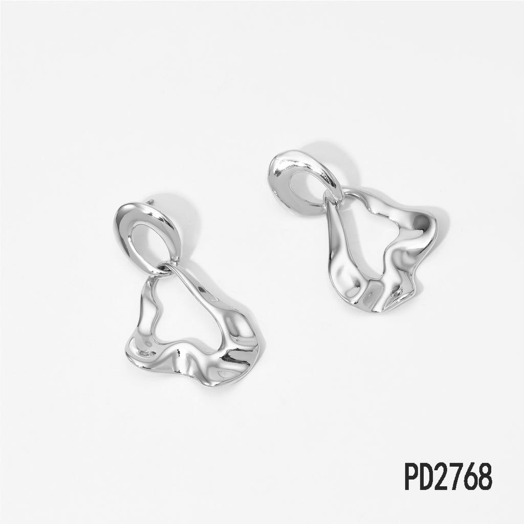 New Arrival Vintage 18K Gold Plated Stainless Steel Long Drop Earrings CROWN Shape Irregular Pendant Personality Wholesale