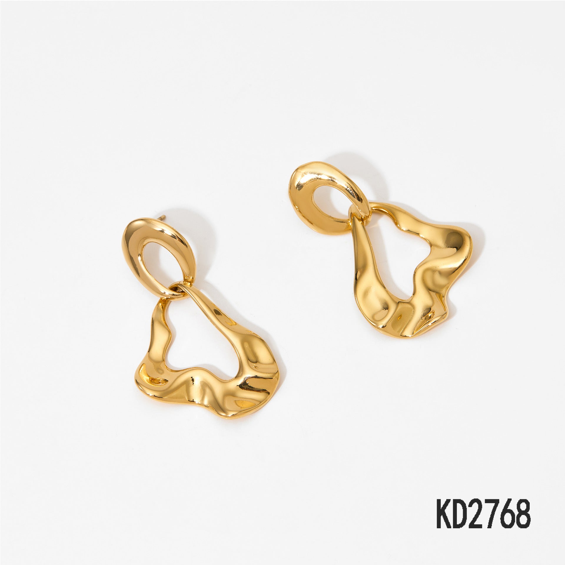 New Arrival Vintage 18K Gold Plated Stainless Steel Long Drop Earrings CROWN Shape Irregular Pendant Personality Wholesale