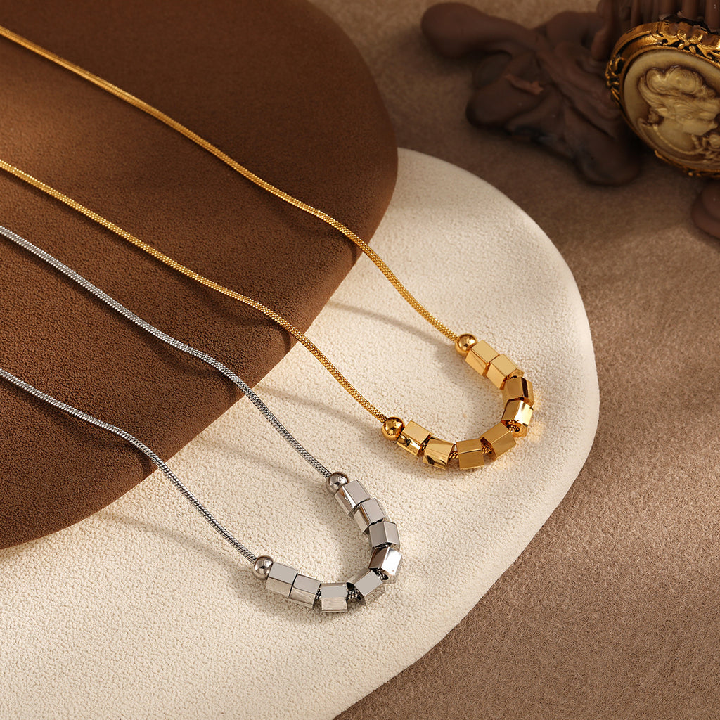 Unisex Trendy Stainless Steel 18K Gold Plated Link Chain Pendant Necklace Vintage Gift Wholesale Customizable