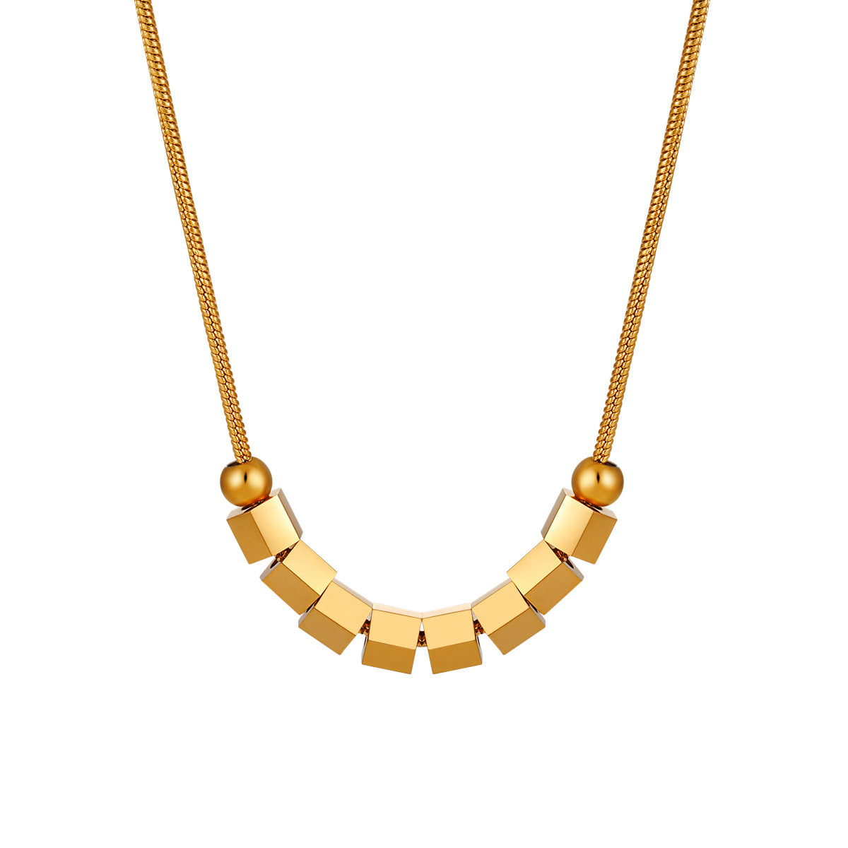 Unisex Trendy Stainless Steel 18K Gold Plated Link Chain Pendant Necklace Vintage Gift Wholesale Customizable