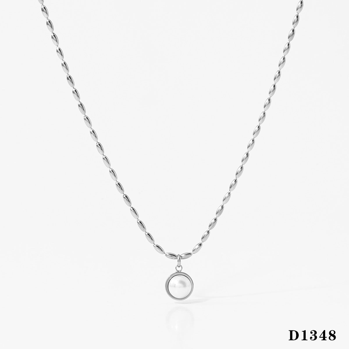 Stainless Steel 18k Gold Plated Necklaces with Pearl Pendant Fashion Jewelry Necklaces for Women Pearl Necklace Wholesale