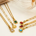 Factory Wholesale Stainless Steel 18K Gold Plated Cat's Eye/Zircon Link Chain Pendant Necklace Stylish Trendy Fashion for Party