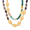 Customizable Natural Stone Necklaces Stainless Steel Plated with 18k Ture Gold Fashion Jewelry Necklaces