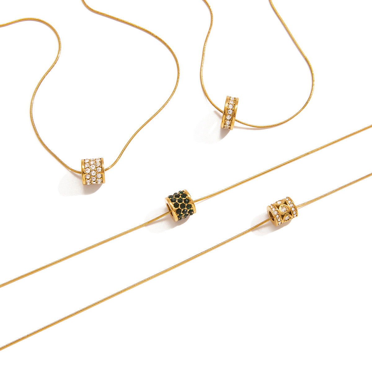 New Arrival 18K Gold Plated Stainless Steel Rope Chain Zircon Pendant Necklace Trendy Women's Party Gift Wholesale